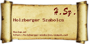 Holzberger Szabolcs névjegykártya